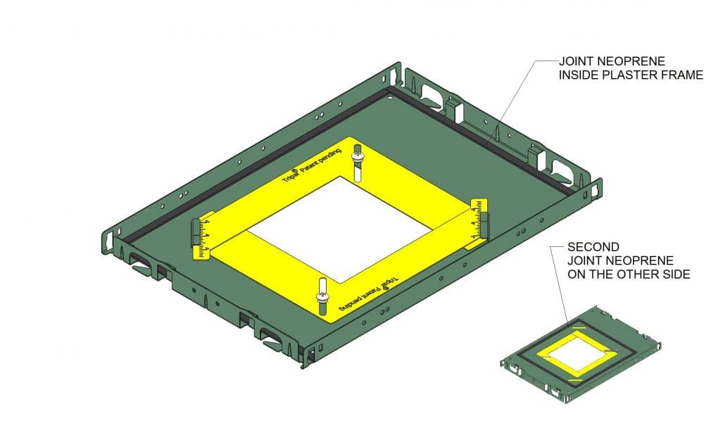 Ultra Airtight Shutter™ Square Plaster Frame #1286-SHUT-SQ