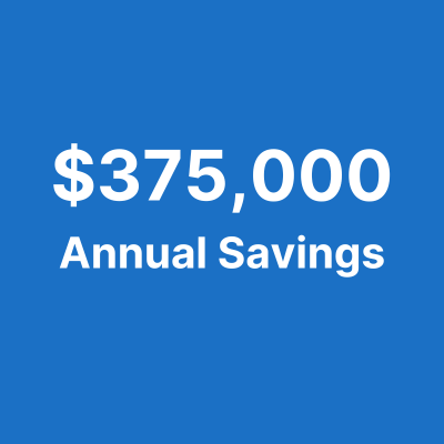metal stamping case study, saving $375,000 annually