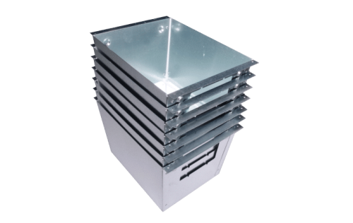 Nested Trapezoid IC Boxes stackable trapezoid IC boxes galvanized steel