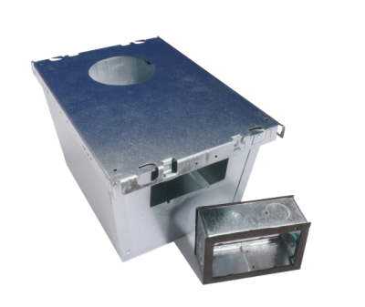Trapezoid IC box, plaster frame, and junction box