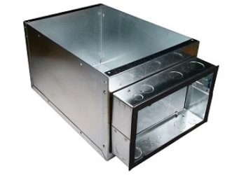 IC box with large junction box 70 cu in IC box with large 70 cu.in. junction box, black, galvanized steel